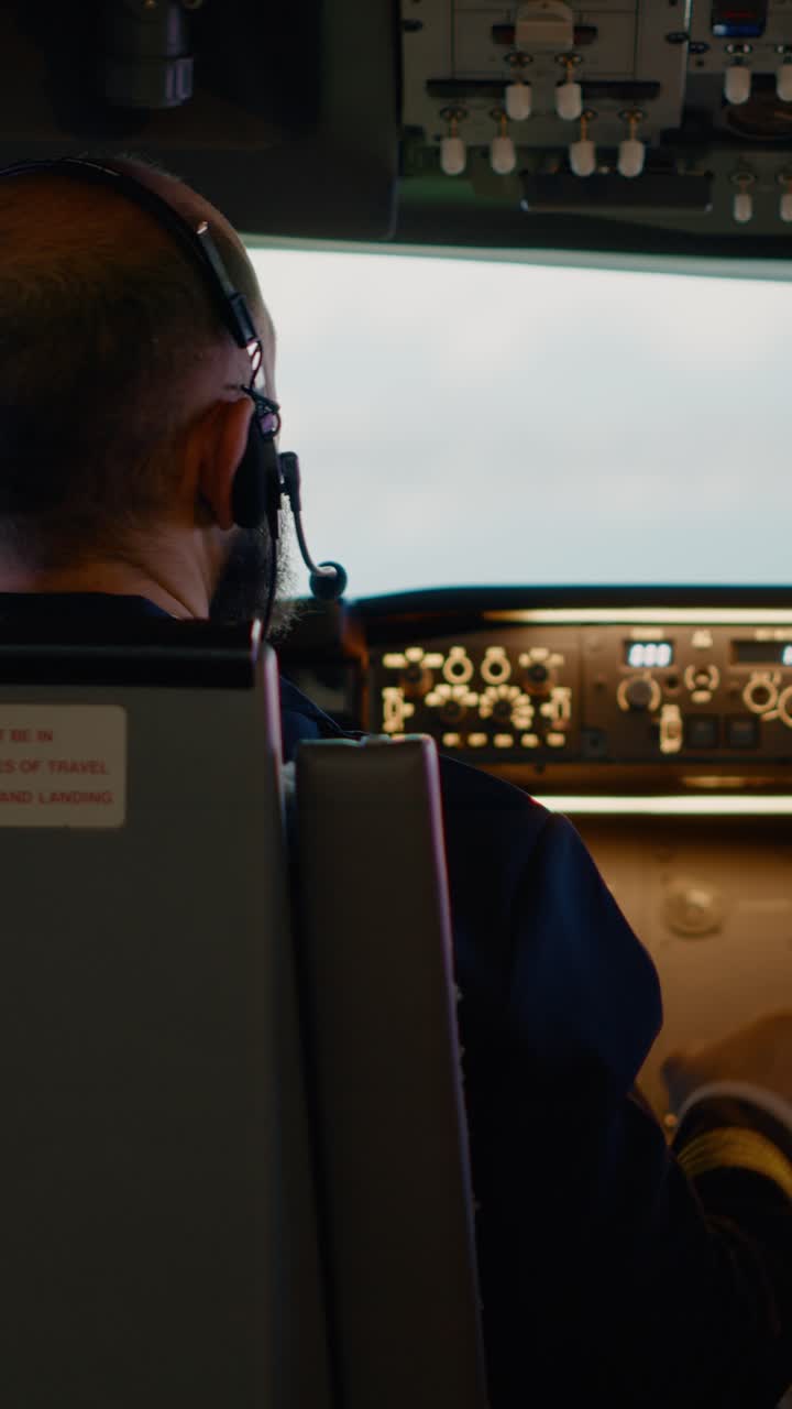 Pilot in Cockpit Simulator