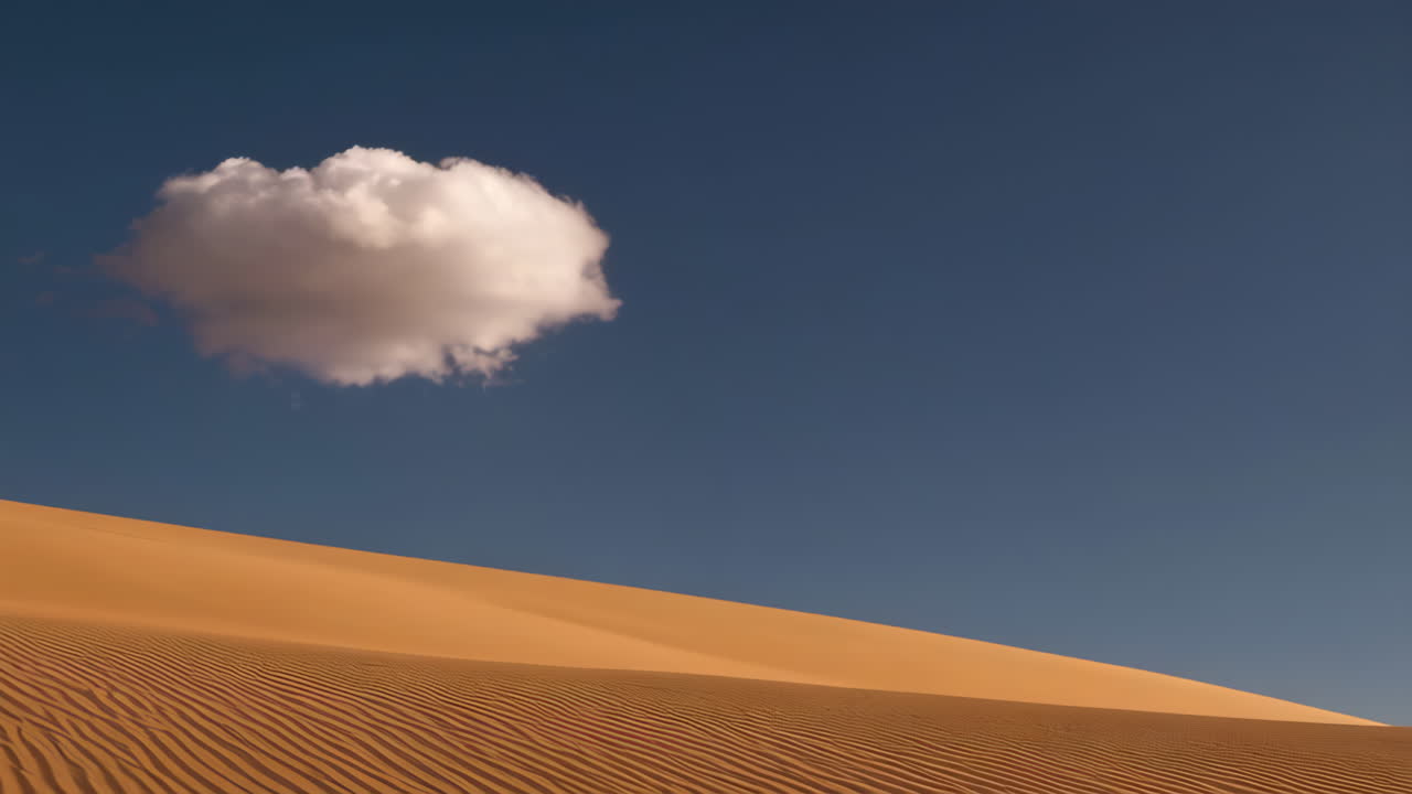 Minimalist Desert Landscape with a Single Cloud