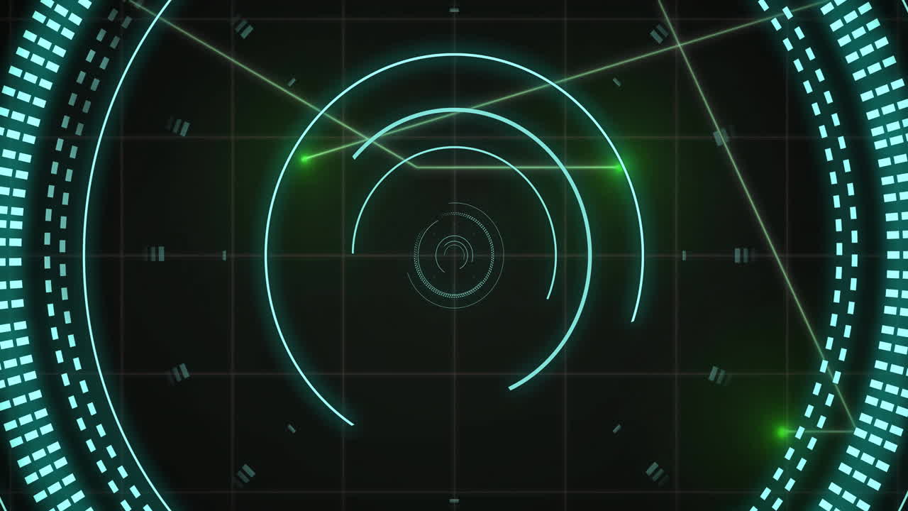 검은색 배경에 대한 범위 및 데이터 처리 애니메이션