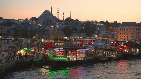 istanbul city view from galata bridge, turkey