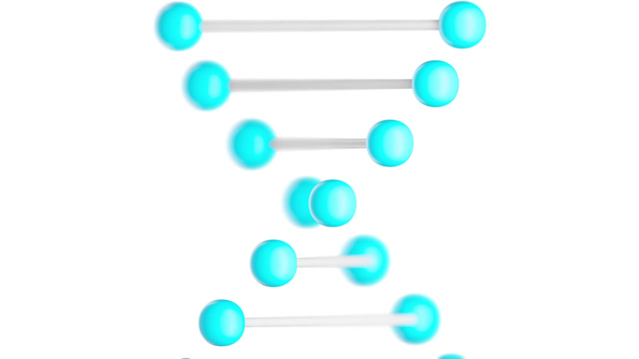회전하는 dna 모델의 3d 애니메이션
