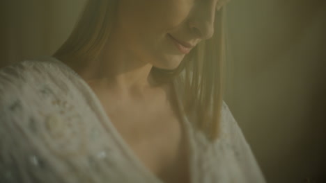 close-up of expectant pregnant woman's belly