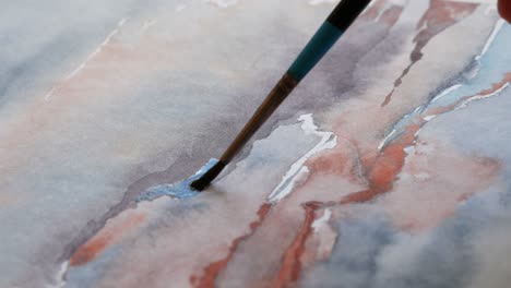 Abstract-painting-with-watercolor,-closeup