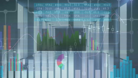 Animation-Von-Grafiken-Und-Diagrammen-Zur-Datenverarbeitung-Im-Serverraum