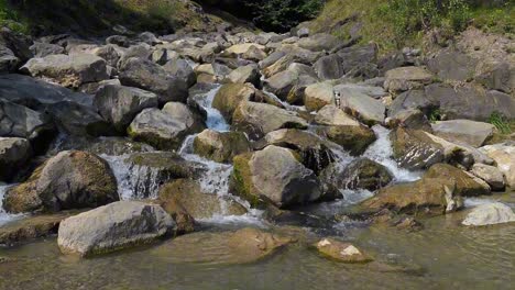 water flowing in the river weesen, walensee, glarus, switzerland