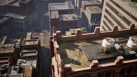 Aerial-view-of-New-York-downtown-building-roofs