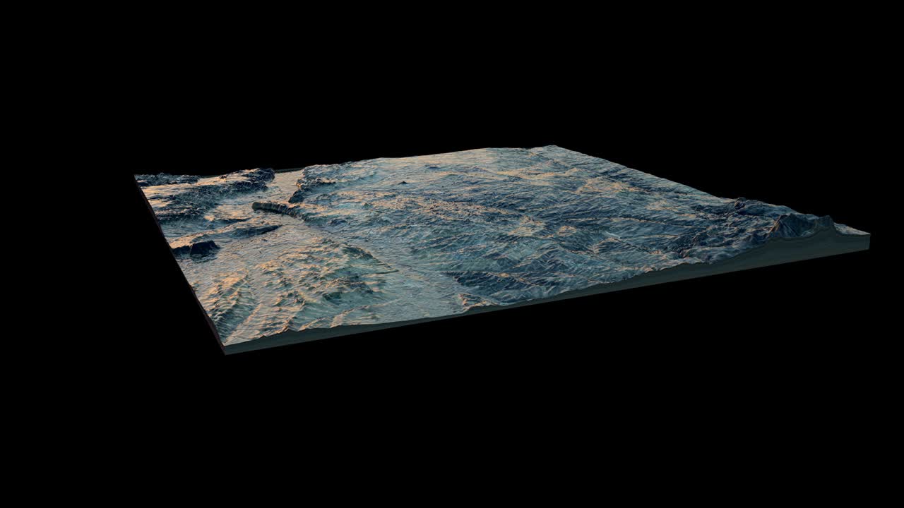 Madrid landscape terrain map realistic 3D render 360 degrees rotate  animation loop