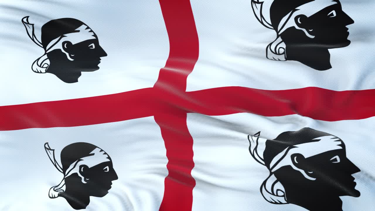 사르데냐 (이탈리아의 지역) 발은 매우 상세한 직물 질감으로 바람에 흔들리고 있습니다.