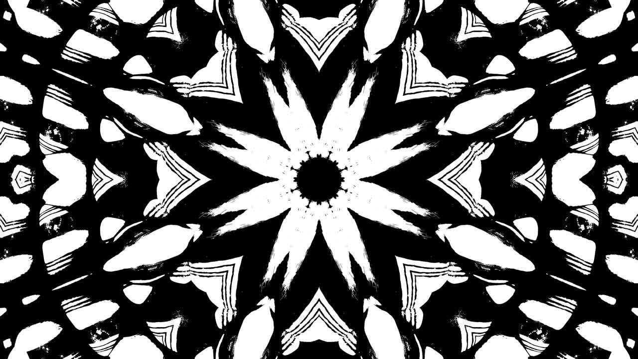 3d Looped Abstract ornate decorative background. Hypnotic striped kaleidoscope.