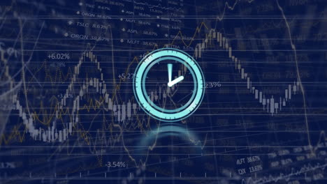 animación del reloj con procesamiento de datos.
