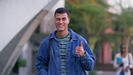 college student smiling outdoors