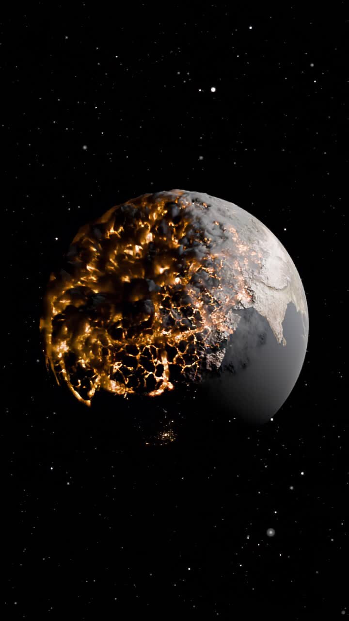 la terre la nuit et la terre brûlante