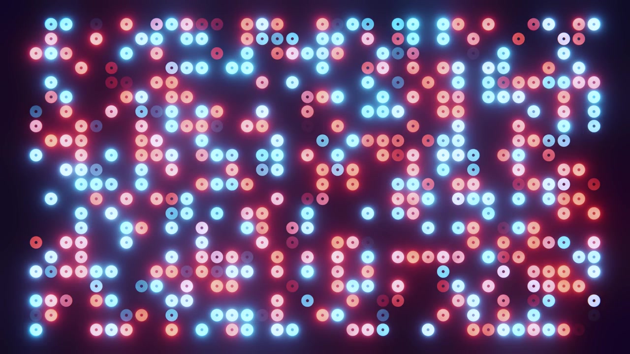 Abstract Background of Glowing Red and Blue LED Circles