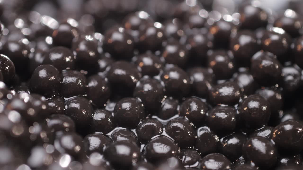 Close up of Black Tapioca Pearls