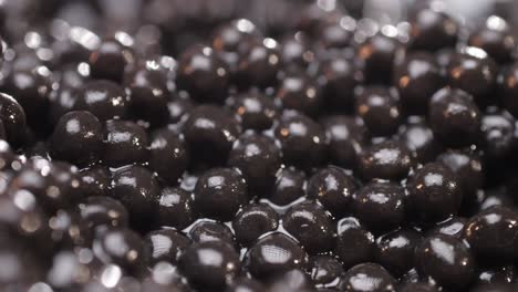 close up of black tapioca pearls