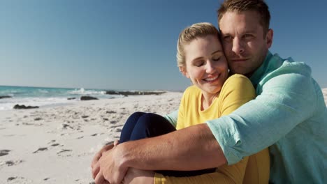 couple in love enjoying free time on the beach together