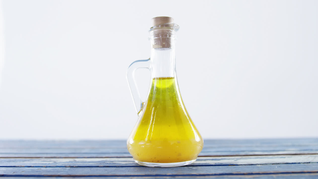 Cooking oil in glass container