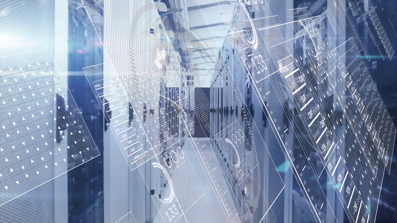 Camera tracking server aisle, adding currency panels with rotating gauges for monitoring