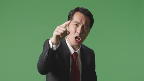 angry businessman pointing