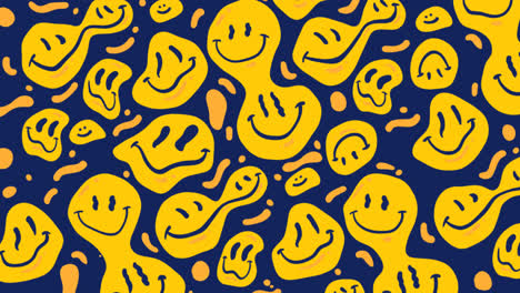 Gráfico-En-Movimiento-Del-Patrón-De-Emoticonos-De-Sonrisa-Distorsionada