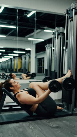 mujer trabajando en el gimnasio