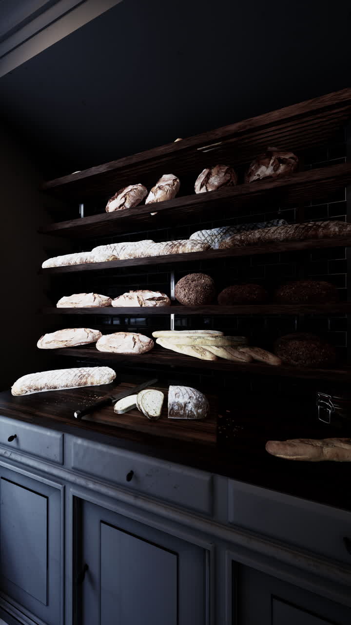 разнообразные продукты питания на старом пекарном прилавке