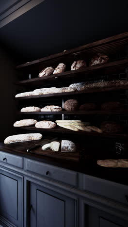 variedad de alimentos en un antiguo mostrador de panadería