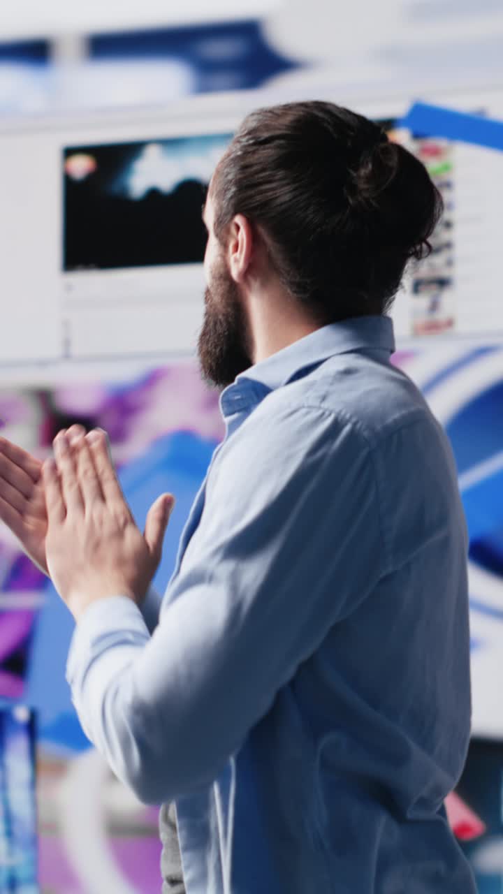 Vertical Video Successful online lifestyle of an influencer checking real time notifications