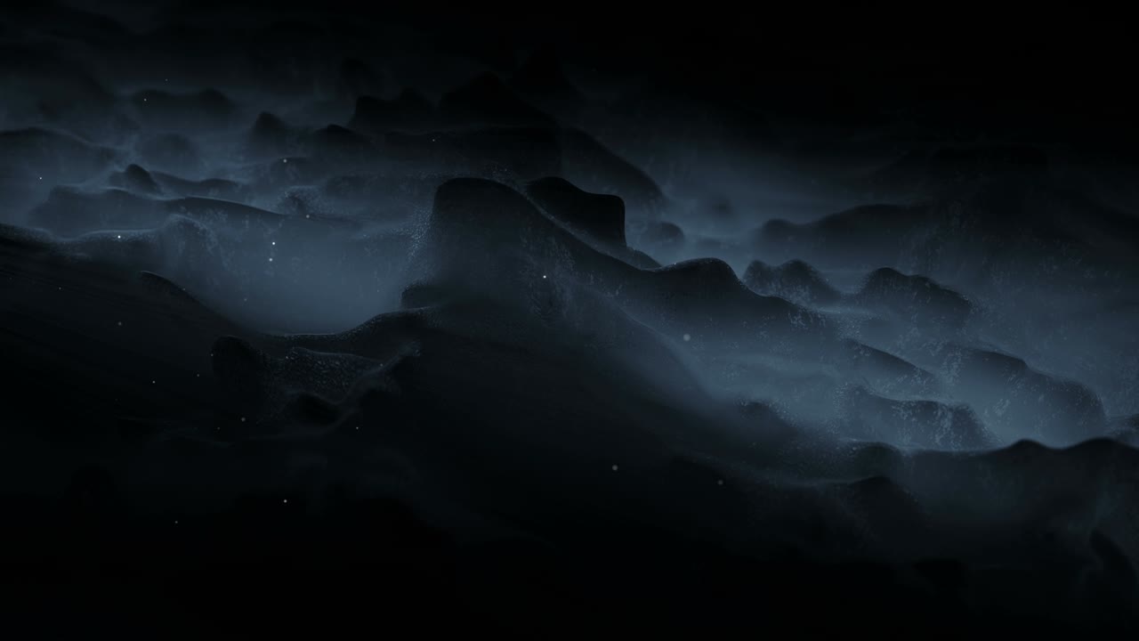 Abstract alien landscape background 3D render seamless loop animation