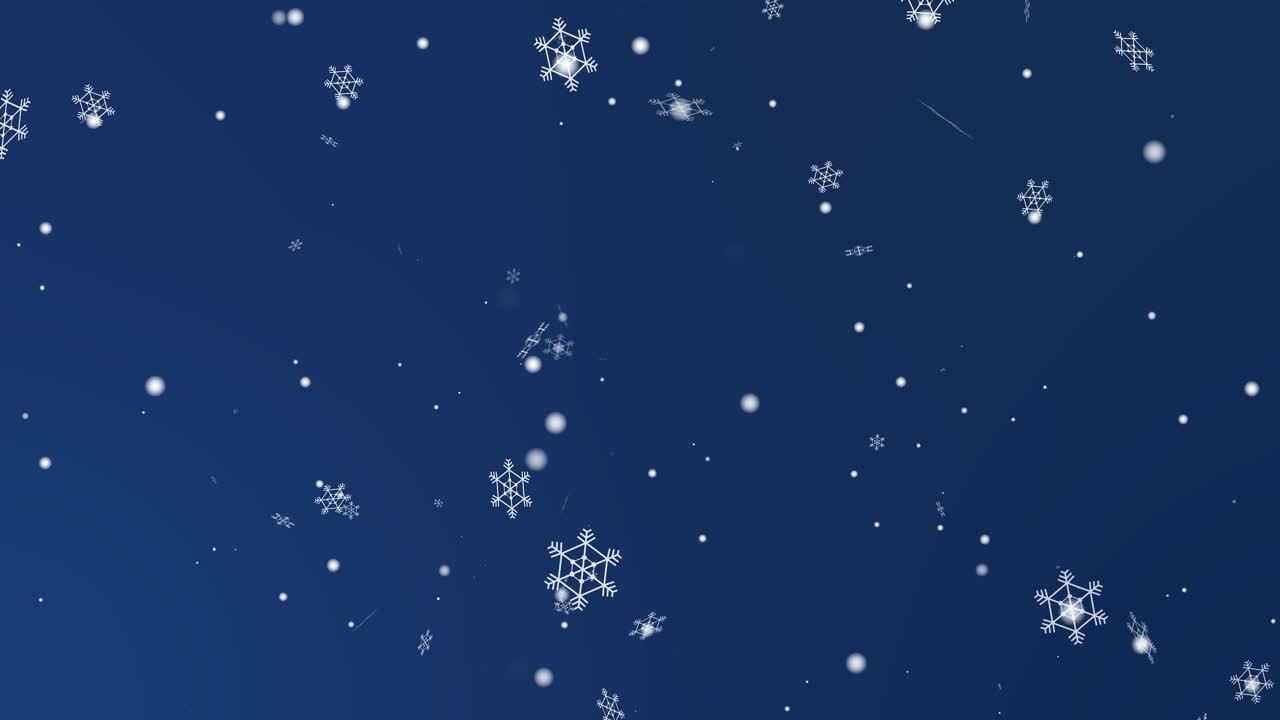 Snøflak som faller forsiktig på en rolig nattehimmel