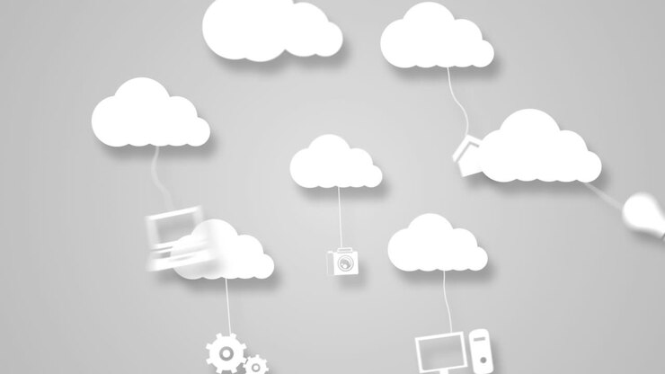 Cloud computing concept with apps
