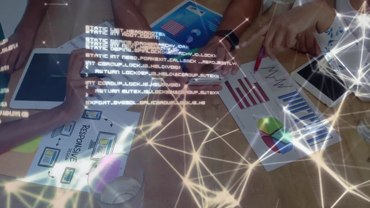 함께 일하는 사무실 동료들에 대한 연결 네트워크와 데이터 처리