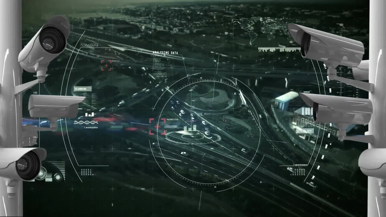 도시 내의 감시 카메라