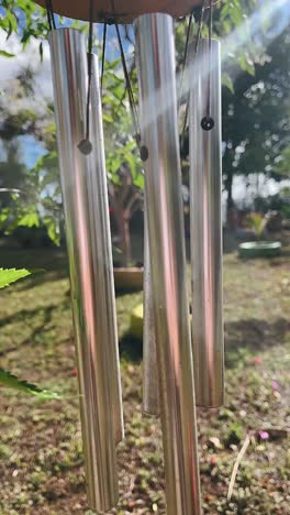 wind chime in a garden
