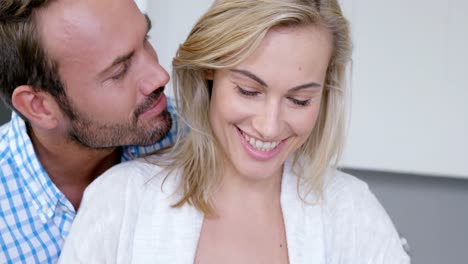 close-up of smiling couple