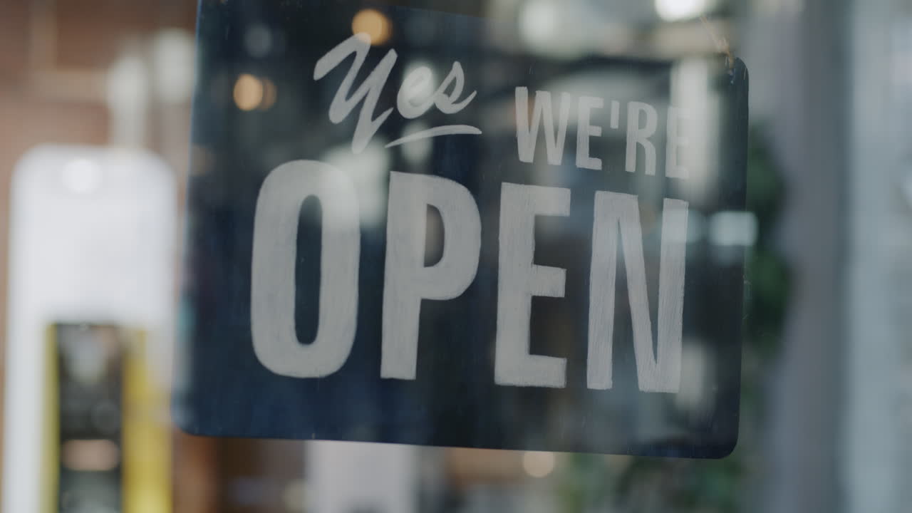 Open Sign on Store Window
