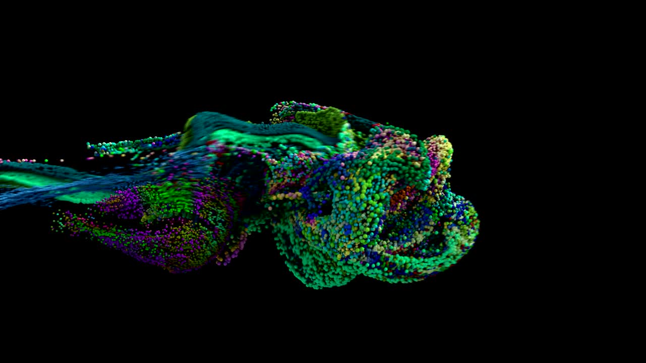 Fluid simulation with alpha matte.