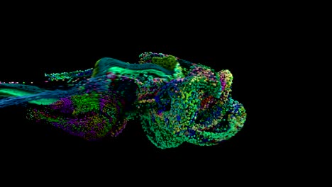 Fluid simulation with alpha matte.