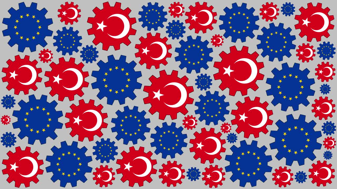 유럽과 터키 발 기어 회전 배경