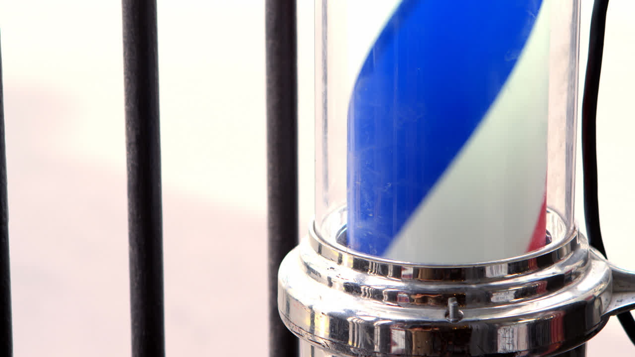 이발소 표지판 기둥 4k