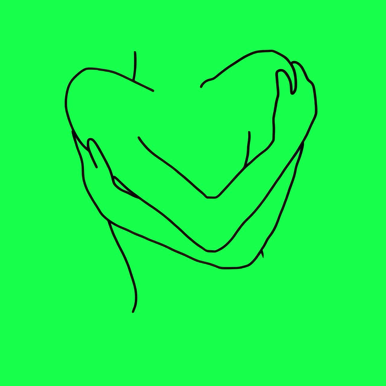 Self love animation, transparent 4K video, green screen