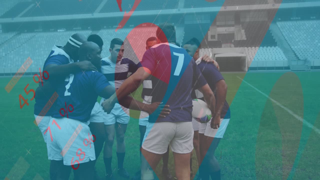 럭비 선수들에 대한 통계의 애니메이션