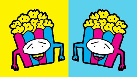 kids drawing pop art seamless background with theme of popcorn