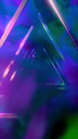 abstract neon triangle tunnel