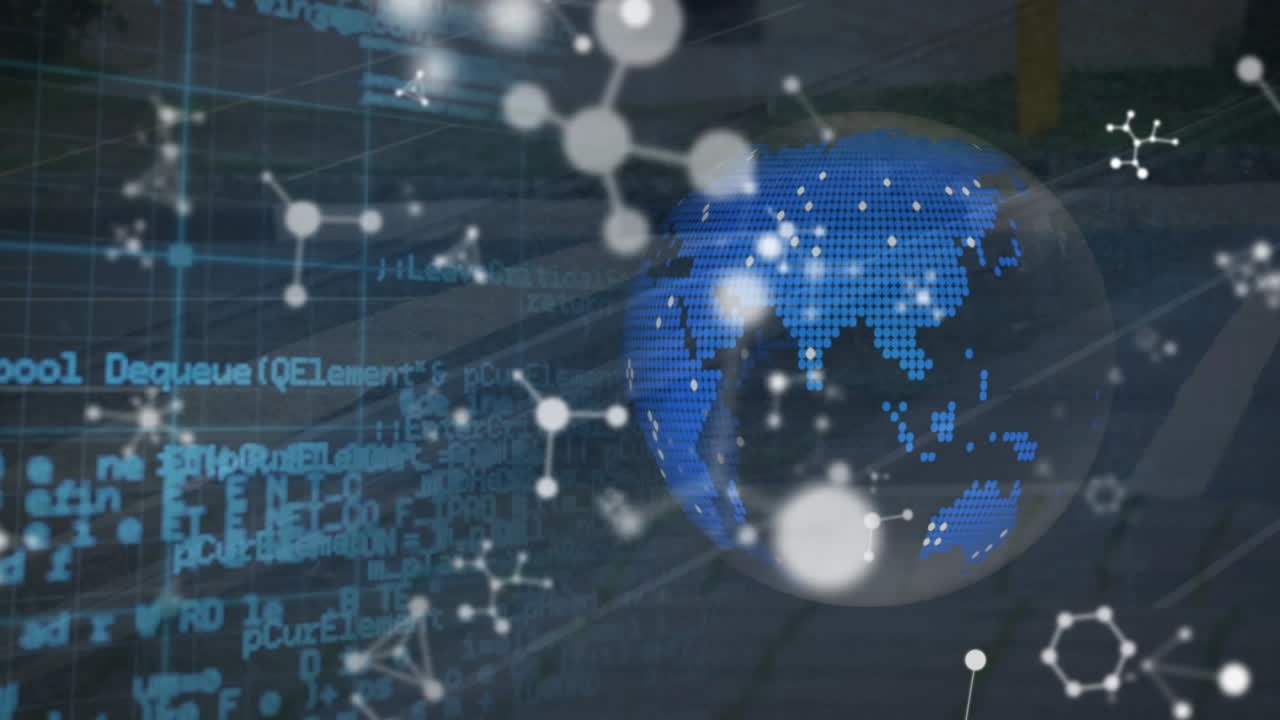 데이터 처리를 통한 분자 및 지구의 애니메이션