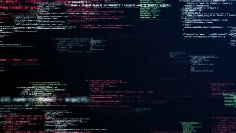 abstract flight through moving computer code loop background 3d animation lines of written code
