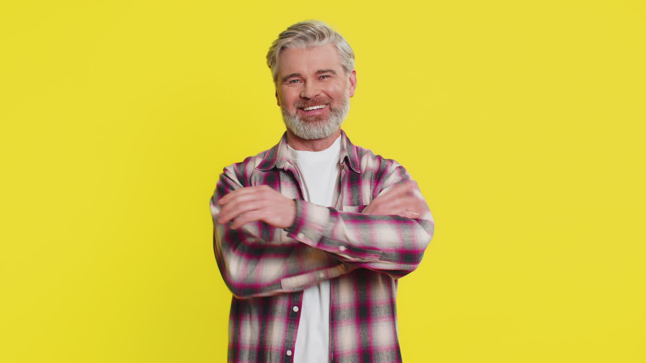 Happy man smiling friendly waving hands gesturing hello greeting or goodbye meeting invitation