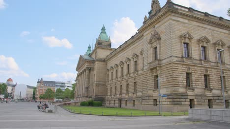 exterior view of federal administrative court in leipzig during summer