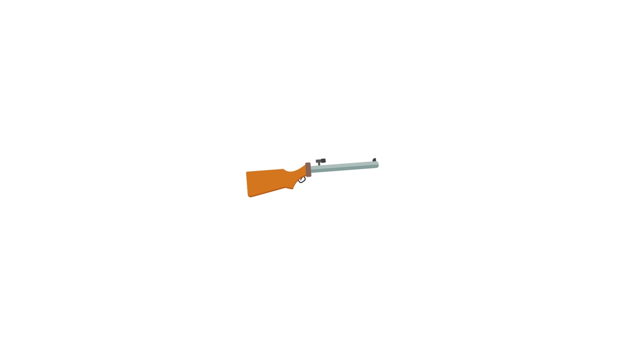 Animated Rifle Assembling and Disassembling on White Background