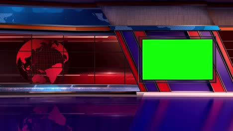 3d virtual news studio set green screen